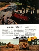 Caterpillar Tractor Co Print Ad heros return car wreck 1954 e4 - $25.98