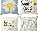 Vibrant Daisy Decoration Pillowcase, 18X18 Inch 4 Piece Set, Farmhouse G... - £22.72 GBP