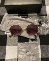 Face Shadow Round Sunglasses Retro Vintage Fashion Flat Top Metal Pearl Bar - $205.12 MXN