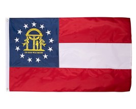 Georgia State Flag 5&#39;x8&#39; Foot Flag New Government Overstock 150D Nylon Sewn Usa - £37.61 GBP