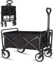 Wagon, Collapsible Folding Outdoor Utility Wagon, Garden Carts for Sports, Shopp - £75.93 GBP