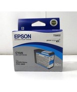 GENUINE Epson Stylus Pro 3800 CYAN UltraChrome K3 Ink (80ml) T5802 03-04... - $50.72