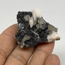 61.1g, 1.6&quot;x1.4&quot;x0.9&quot;, Barite With Cerussite on Galena Mineral Specimen,... - £9.37 GBP