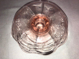 Pink Depression Glass Candleholder Mint Angels Motif - £15.92 GBP