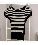 GUESS black &amp; White Striped Dolman Sleeve Sweater XS - £7.16 GBP