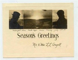 Midnight Sun North Cape Season&#39;s Greetings Photo Silhouettes 1934 L L Co... - $37.62