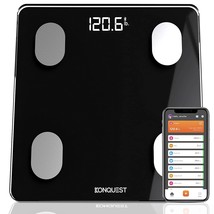 Black Konquest Premium Smart Digital Bathroom Scale, Wireless, 400 Lbs. - £31.92 GBP