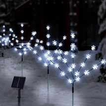 TAILERRI Solar Christmas Pathway Lights, 4 Pack Artificial Tree Snowflake Stake  - £21.55 GBP