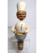 ANRI Mechanical Chef Mixes Bowl Bottle Stopper Wood Carved Puppet Barwar... - £63.50 GBP