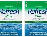 Refresh Plus Lubricant Eye Drops Preservative-Free, 30 Ct Pack 2 Exp 10/... - £16.65 GBP