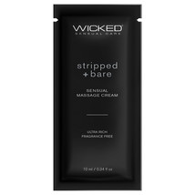 Wicked Sensual Massage Cream-Stripped + Bare Unscented 10ml Foil - $5.99