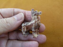 Y-LLA-ST-32) baby red LLAMA carving SOAPSTONE stone PERU FIGURINE I love... - $8.99
