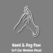 Female Hand &amp; Dog Paw Vinyl Decal 5x4&quot; - £3.99 GBP