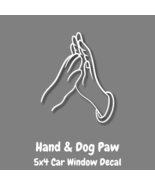 Female Hand &amp; Dog Paw Vinyl Decal 5x4&quot; - £3.91 GBP