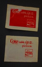 Coke Adds Life to Picnics Towlette  set of 2 different  good condition - £0.79 GBP