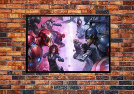 Captain America Civil War Iron Man vs Captain America Artwork Poster - £2.34 GBP