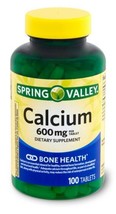 SPRING VALLEY CALCIUM 600 MG BONE JOINT HEALTH SUPPLEMENT 100-CT SAME-DA... - $12.99