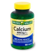 SPRING VALLEY CALCIUM 600 MG BONE JOINT HEALTH SUPPLEMENT 100-CT SAME-DAY SHIP - $12.99