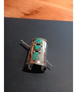 Sterling silver and Kingman Turquoise Ponytail Keeper - $225.00