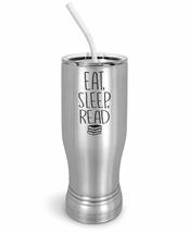 PixiDoodle Eat Sleep Read - Bookworm and Book Lovers Insulated Coffee Mug Tumble - £27.61 GBP+