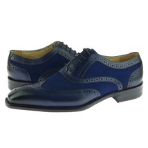 Carrucci KS509-25 Wingtip Oxford, Men&#39;s Brogue Dress Leather/Suede Shoes... - £78.63 GBP