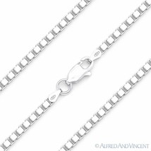 3mm Classic Box Link Italian Chain Necklace in Solid .925 Italy Sterling Silver - £65.09 GBP+