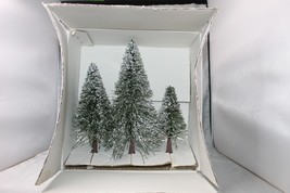 Department 56 Dickens Village Norway Scotch Flocked Pine Trees 3 PCS 5175-6 - £11.26 GBP