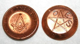 2 Order Of The Eastern Star Masonic Freemasonry Pressed Pennies 1997 &amp; 2006 Cent - £7.82 GBP