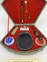 Vintage Chinese Calligraphy Set In Case Missing Pieces - £14.46 GBP