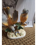 Vintage Japan Ceramic Yellow Bird Finches Perched on Branch Handpainted ... - $35.00