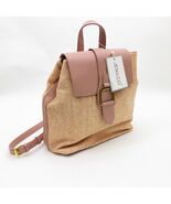 Jen &amp; Co. Avani Backpack Vegan Leather Woven Fabric 11.5x12x4.5 in Ash Pink - $1,125.77 MXN