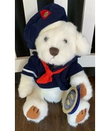 Vintage 1996 Plush TAYLOR PICKFORD BEAR BRASS BUTTON COLLECTION NAVY OUT... - $16.99