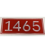 Engraved Personalized Custom House Number Street Address RED Metal 12x5 ... - £18.83 GBP