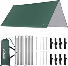 WADEO Camping Tarp with Poles, Waterproof and Lightweight Tent Hammock Tarp, - £41.11 GBP