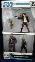 Star wars heroes keychain set Luke Skywalker Han Solo Yoda Chewbacca figure  - £11.85 GBP