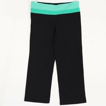 Kirkland Womens Reversible Capri Pants S Small Black Green Workout Yoga Crop - £10.15 GBP