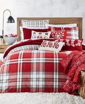 Martha Stewart Collection Holiday Flannel Red Plaid Twin Comforter - £160.05 GBP