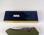 NRA Folding Survival Pocket Knife Green Handle CM1300914 - $19.99