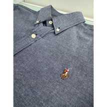 Polo Ralph Lauren Men Shirt Chambray Lightweight Long Sleeve Custom Fit XL - $24.72
