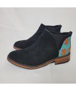 Leather Fleece &amp; Hide Ankle Boots Handmade Boho Tribal Aztec Mexico Blac... - $718.29 MXN