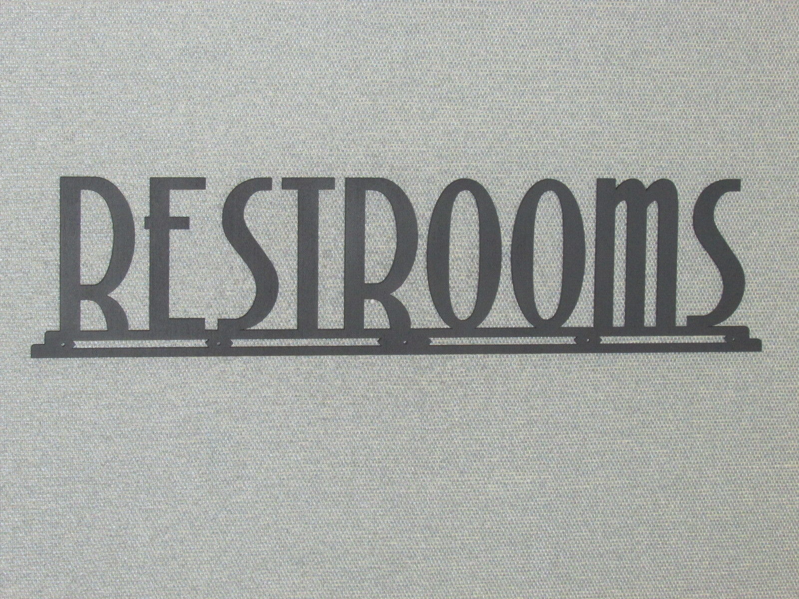 Primary image for LARGE 24" ART DECO STYLE WOODEN RESTROOMS SIGN