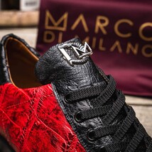 Hand painted big block alligator scales Sneaker Shoes Saulo BlackCherry image 11