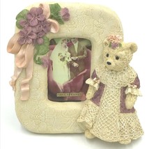 Fancy Frames Stone Ceramic 2x3 Photo Frame 3D Teddy Bear in Victorian Dr... - £9.83 GBP