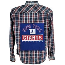 Finders Keepers New York Giants Blue Plaid Long Sleeve Button Shirt Size M - £19.75 GBP