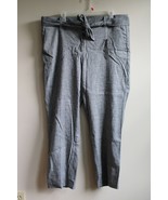 NWT Loft 14 Gray Marisa Slim Leg Linen Blend Belted Pants - £24.09 GBP