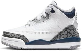 Jordan Toddlers 3 Retro Basketball Sneakers, White/Midnight Navy, 9C - £65.84 GBP