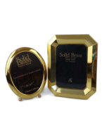 Set of 2 vintage solid brass lacquer coated pictures frames, ova1 &amp; hexa... - €34,62 EUR