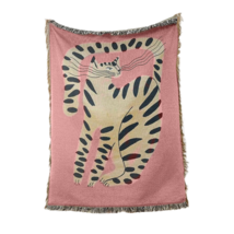 Anyhouz Pink Cat Throw Blanket Cozy Sofa Couch Bed Cover Outdoor Camping Mat Hom - £45.48 GBP