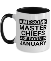 Master Chiefs January Birthday Mug - Awesome - Funny 11 oz Two-tone Coffee Cup  - £14.30 GBP