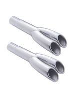 67 68 69 Ford Mustang GT Stainless Steel Universal Dual Exhaust Tips Pair - $159.08 CAD